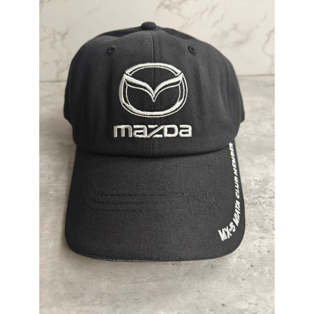 Mazda MX5 Miata Club Member Black Baseball Cap Embroidered Logo NWOT Strapback